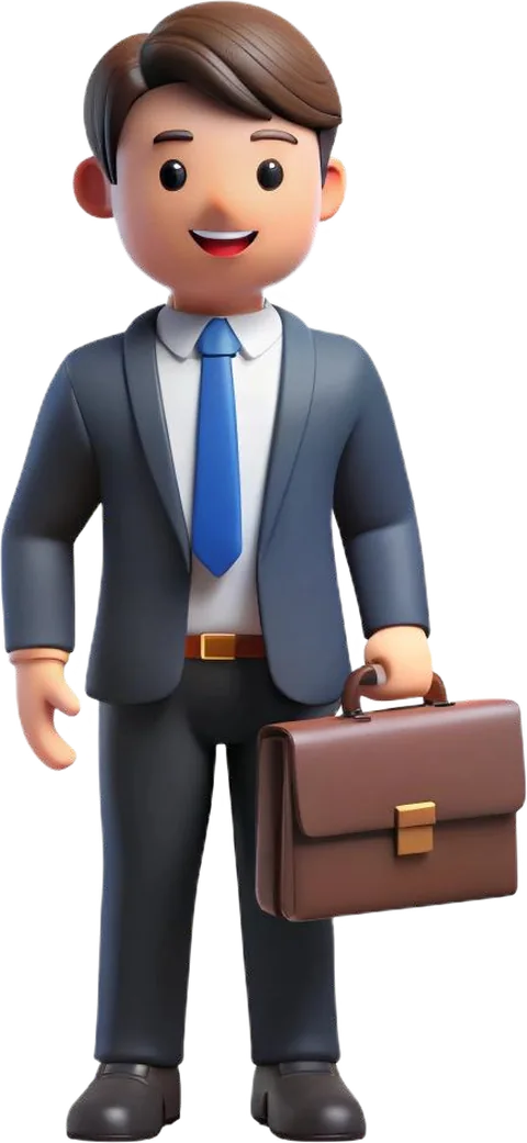 Illustration of a business consultant with a briefcase